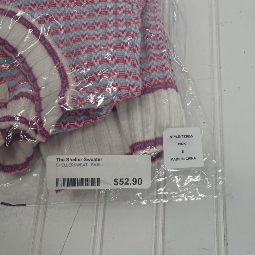 BRAND NEW Entro The Sheller Sweater Cropped Small Pink - Picture 8 of 9
